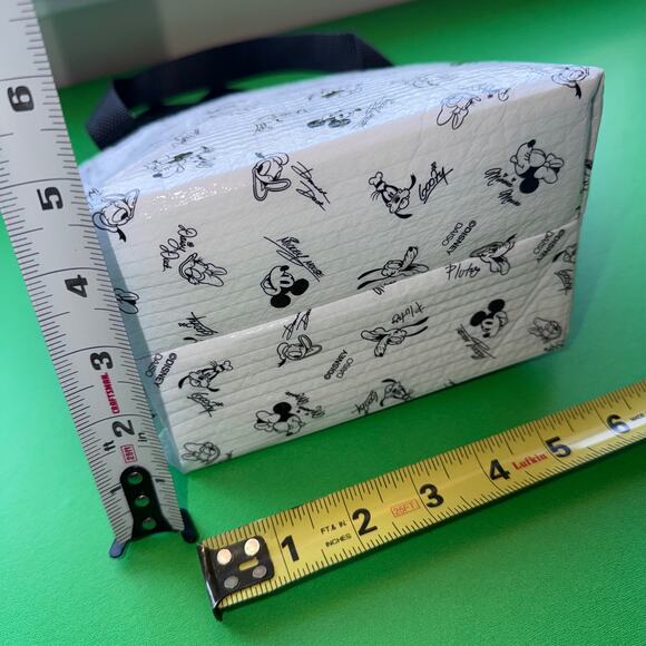 Vintage Disney Mickey Mouse Black White Lunch Tote Travel Luggage Bag Set Japan - Picture 3 of 12